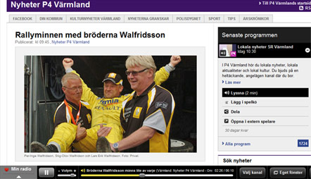 Lyssna p&aring; inslaget p&aring; Sveriges Radio